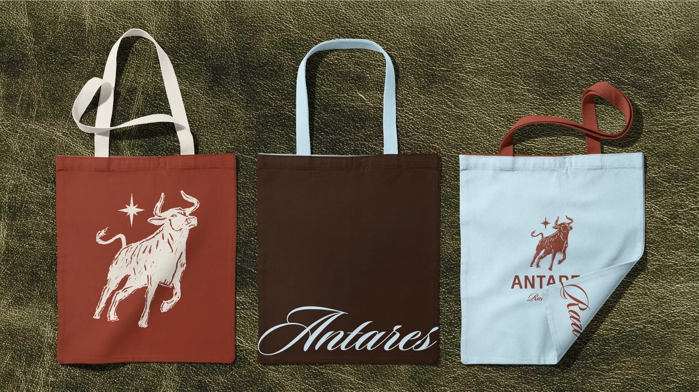 Tote bags Antares — identidad de marca en merchandise